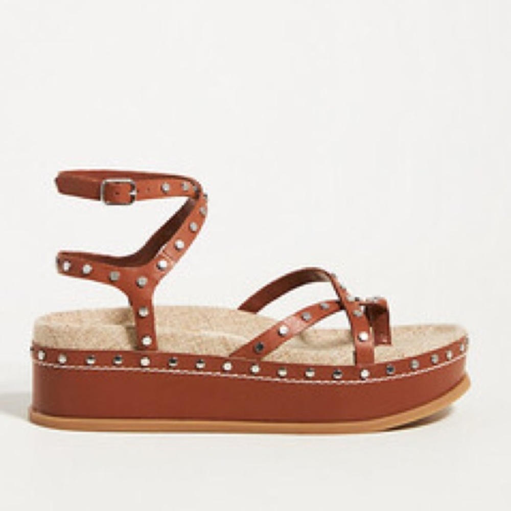 Dolce Vita Studded Platform Sandals Brown size 9.5m
